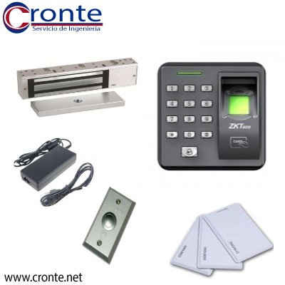 KIT CONTROL ACCESO BIOMETRICO HUELLA TARJETA CLAVE ZKTECO X7 - Cronte ...