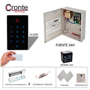 Kit Control Acceso Lector KINUTEK Tarjeta Cerradura Respaldo