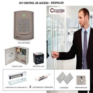 KIT CONTROL ACCESO ECLIPSE EC-ACC900 RESPALDO DE ENERGIA CERRADURA