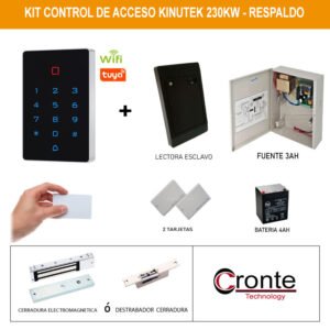 Kit Control Acceso 2 Lectores KINUTEK maestra y esclavo Tarjeta wifi Pin Cerradura