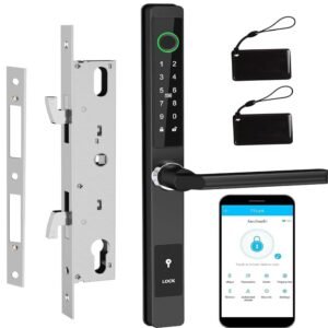 CERRADURA INTELIGENTE WIFI PUERTA CORREDIZA DE ALUMINIO – TUYA SMART – APERTURA CON HUELLA – MAADOK