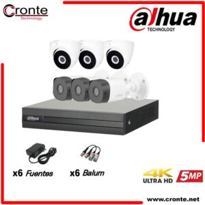 KIT 6 CAMARAS 5MP  –  CAMARAS DE SEGURIDAD – DAHUA