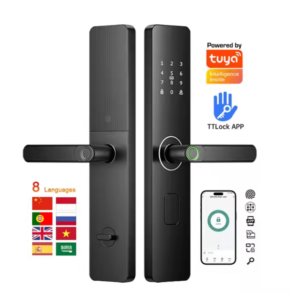CERRADURA INTELIGENTE WIFI – TUYA SMART – 5 PISTONES – APERTURA HUELLA – MAADOK - Imagen 8