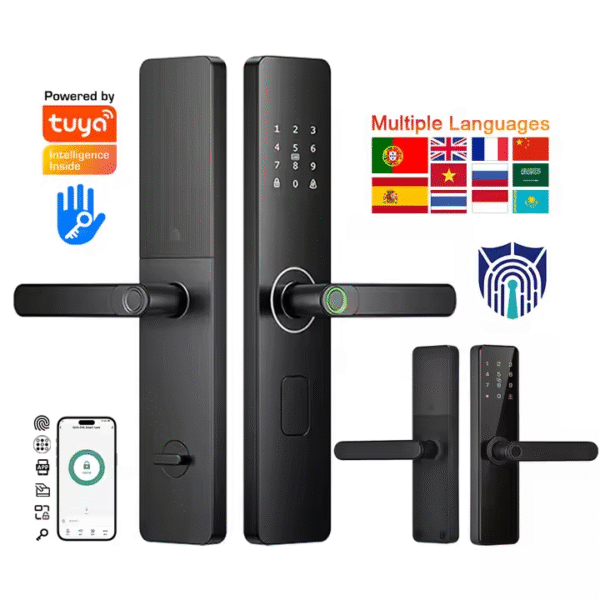 CERRADURA INTELIGENTE WIFI – TUYA SMART – 5 PISTONES – APERTURA HUELLA – MAADOK - Imagen 2