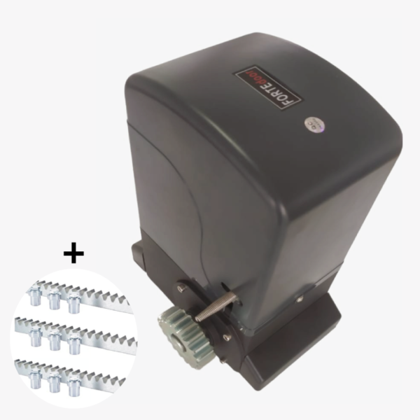 KIT MOTOR DE GARAJE PUERTA CORREDIZA 600KG 24VDC - RESPALDO ENERGIA + 3 CREMALLERAS ACERO - Imagen 2