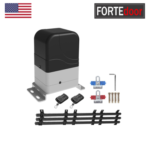 KIT MOTOR DE GARAJE AMERICANO PARA PUERTA CORREDIZA 300KG + 3 CREMALLERAS ACERO - Imagen 4