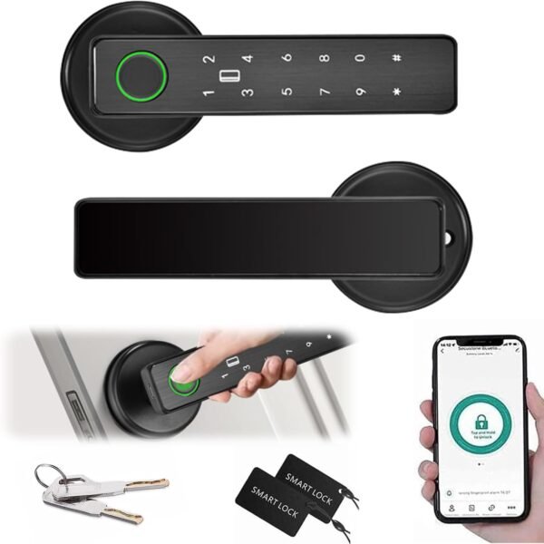 CERRADURA INTELIGENTE WIFI - TUYA SMART - APERTURA HUELLA, TARJETA, CODIGO