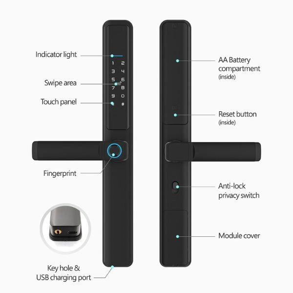 CERRADURA SMART WIFI ALUMINIO CORREDIZA - Imagen 4