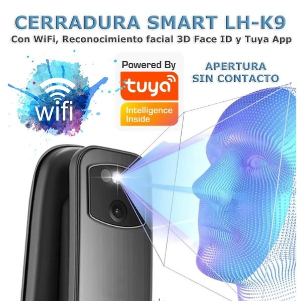 CERRADURA INTELIGENTE WIFI - TUYA SMART - 5 PISTONES - APERTURA DE RECONOCIMIENTO FACIAL - Imagen 5