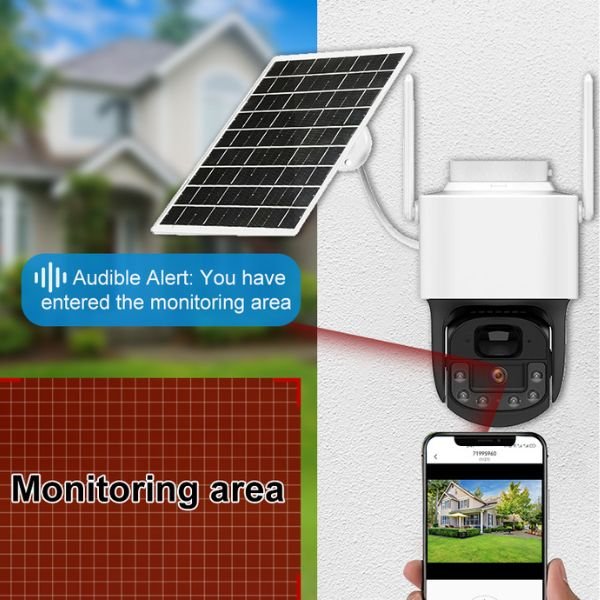 CÁMARA IP WIFI PTZ 3MPX EXTERNA + PANEL SOLAR
