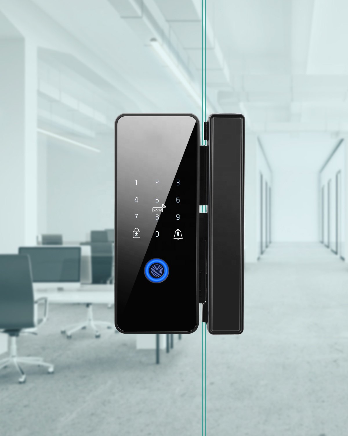 CERRADURA INTELIGENTE - TUYA SMART - BLUETOOTH - PUERTA DE VIDRIO TEMPLADO - CORREDIZA